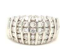 18kt White gold 0.65ctw multi row diamond band