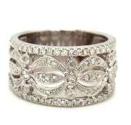 10kt White gold 0.50ctw wide diamond accent band