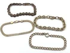 Group lot of 4 vintage 925 sterling silver bracelets