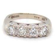 Glittering 14K WG 1 Ct. T.W. Diamond Band