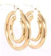 14kt Yellow gold double hoop earrings