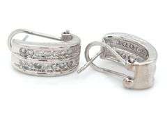 14kt White gold 0.30ctw 2 row diamond hoop