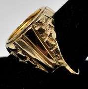 Charming 14K Yellow Gold Gold Panda Coin Men's Ring