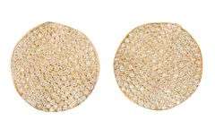 1.20ctw Pave Diamond Abstract Disc Circle Earrings in 14K