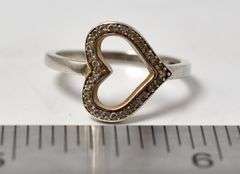 Heart CZ Gemstone Ring in Sterling Silver