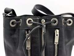 YSL Black Leather Zipper Bag