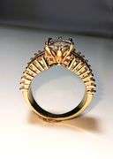 Ladies Sparkling 14 Kt Yellow Gold Plated 4.65 Ct Marquis Cut Lab Simulated Diamond Ring