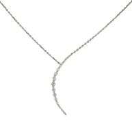 New 0.35ctw Round Diamond Graduated Curved Line Pendant Necklace in 14K