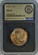 Special Choice BU 1932 $10 Indian Gold Piece. NGC MS63 special