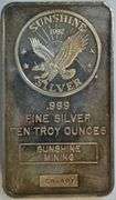 Sunshine Design 10 Troy oz .999 Fine Silver Bar