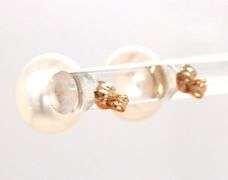 9.5-10mm Button pearl stud earrings in yellow gold