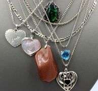 Vintage 925 sterling silver lot of 9 necklaces