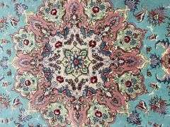 Handmade Square w/Silk Persian Tabriz 6.7x6.8