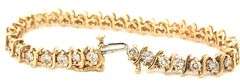14kt Yellow gold 4ctw diamond S link bracelet