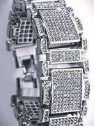 Huge 120 Gram 18 K White Gold Plated Saratoga Link Bracelet