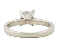 1.05ctw Princess and Round Diamond Straight Engagement Ring in Platinum, GIA CERTIFIED