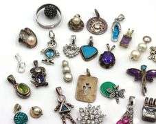 Vintage 925 sterling silver group lot of pendants