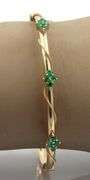 Vintage 14K YG Bangle with Emeralds