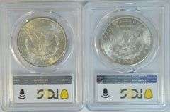 Super Gem BU 1898-O & 1902-O Morgan Silver Dollars. PCGS MS65