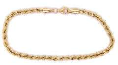 10kt Yellow gold rope chain bracelet