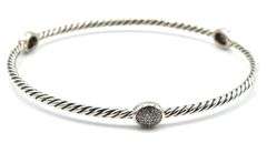 David Yurman pave station bangle in 925 sterling silver
