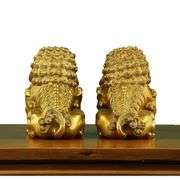 Pair of Brass Guardian Lions