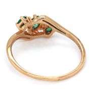 10kt Yellow gold emerald and diamond ring