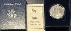 2012 W Unc Silver Eagle With Box Paper.