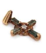 9kt Yellow gold gemstone cross pendant