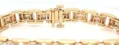14kt Yellow gold 3.25ctw diamond pave link station bracelet