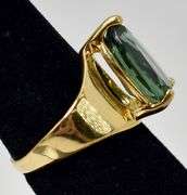 Green Gemstone Ring in Vermeil Sterling Silver