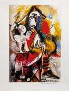 Pablo Picasso, Child On Man's Lap, Hand Signed by the Estate