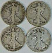 1919, 1919-S, 1920, & 1920-D Walking Liberty Half Dollars