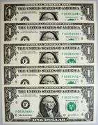 (5) Superb Crisp 2003A $1 Star Notes Atlanta-Consecutive Lower Numbers!
