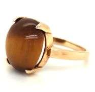 Tasteful 14k yellow gold Tigers Eye Ring