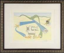 Highly Collectible Salvador Dali Hand-Signed Etching from 'Hommage à Leonardo da Vinci (Great Invent