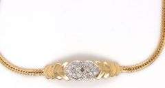 Nice 14k YG Bracelet with Central Diamond Panel