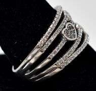 Wide Band CZ Gemstone Ring in Sterling Silver