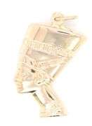 14kt Yellow gold Nefertitti pendant