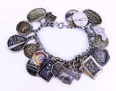 Vintage Sterling Silver Loaded Travel Charm Bracelet
