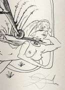 Exclusive Salvador Dali Hand-Signed Lithograph from 'Pantagruel' suite, 1973