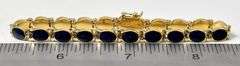 Beautiful 18K Yellow Gold Lapis Lazuli Gemstone Bracelet