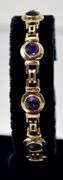 Beautiful 10K Yellow Gold Amethyst Gemstone Bracelet