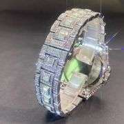 Iced Quartz Watch with Rhinestones Waterproof