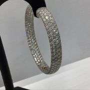 18K White Gold Round Brilliant Cut 17 Carat Diamond Hoops