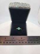 Victorian natural emeralds and diamond accent ring