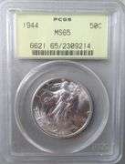 Superb Gem 1944P Walking Liberty Half PCGS MS65 In An OGH!
