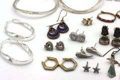 Group lot of Vintage 925 sterling silver earrings