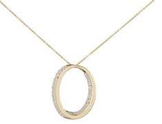 0.66ctw Diamond Interlocking Two Tone Oval Pendant Necklace in 14K