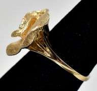 Gorgeous 14K Yellow Gold Diamond Rose Ring